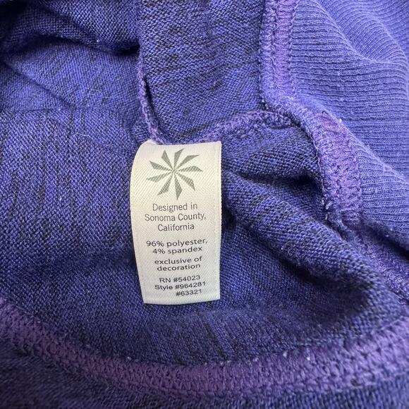 Athleta Pullover Hoodie Women M Dolman Sleeve Heathered Purple Kangaroo Pocket - Picture 6 of 11